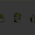 Natural Decorative Stone Materials With Moss Covered Surface And Irregular Shape