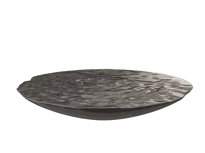 Round Dark Coffee Table With Wave Texture And Modern Smooth Surface Design 3d model