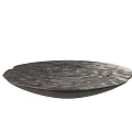Round Dark Coffee Table With Wave Texture And Modern Smooth Surface Design 3d model