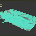 3D Terrain Model Featuring Mountain Ranges Green Vegetation Snowy Areas and Blue Water Bodies