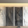 Modern Minimalist Wall Paneling With Textured Gray White Rock Like Surfaces For Interior Decor