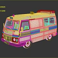 White Police Van With Orange Roof Light And Red Blue Stripes