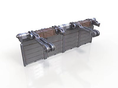 Heavy Duty Industrial Equipment Featuring Metal Frame Roller And Mechanical Components 3d model