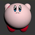 Cute Pink Cartoon Character Household Item With Big Eyes And Red Base
