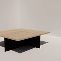 Minimalist Modern Dining Table With Light Wooden Top And Black Slim Legs