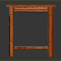 Elegant Wooden Side Table With Striped Design Two Tier Shelf And Cylindrical Legs
