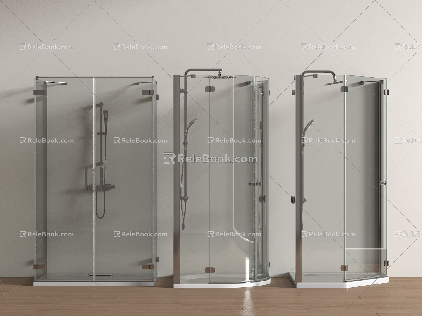 Shower shower partition shower towel rack 3d model