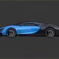Blue And Gray Luxury Sports Car With Sleek Design Shiny Exterior And Black Wheels