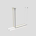 Modern Linear Chandelier With Metal Frame And LED Light Strips For Contemporary Home Interior Design