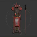 Red Heavy Duty Car Jack with Wheels and Steel Rod for Vehicle Repair