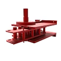 Red Industrial Mechanical Structure with Multiple Metal Plates Cylindrical Pillar and Support Columns 3d model