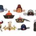 Traditional Chinese Hat Themed Hanging Decorations With Various Styles