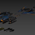 Sci-fi spaceship Starship Future Fighter Aircraft 3d model