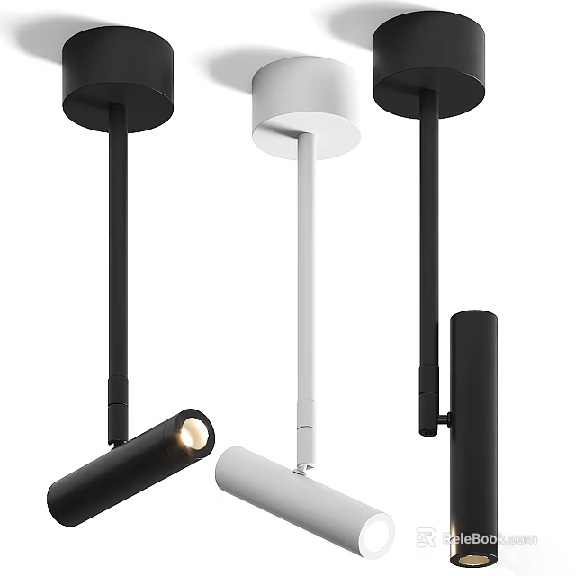 Sleek Modern Ceiling Lights With Black And White Design And Adjustable Light Arms 3d model
