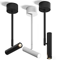 Sleek Modern Ceiling Lights With Black And White Design And Adjustable Light Arms 3d model