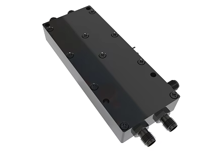 Black Rectangular Industrial Device With Metal Casing Multiple Screw Holes And Connectors 3d model