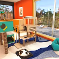 Modern Container Cat House 3d model