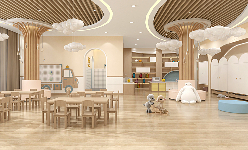 Modern Kindergarten Activity Room 3d model