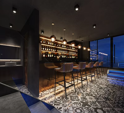 Light Luxury Bar 3d model