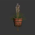 Woven Rope Hanging Planter With Terracotta Pot And Green Plant For Home Living