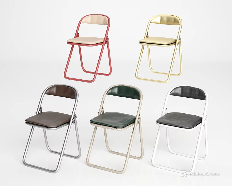Modern Folding Single Chairs in Various Colors for Stylish Interior Design 3d model 