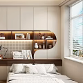 Modern Tatami Bedroom Design With Built in Desk Bookshelf And Recessed Lighting