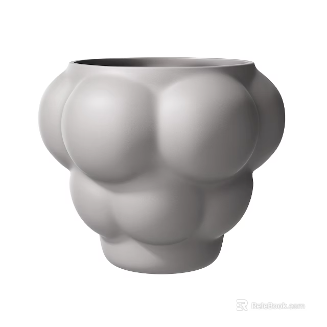 Unique Modern White Ceramic Vase With Bulbous Rounded Protrusions Design 3d model