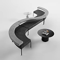 Modern Card Seat Lobby Sofa Card Seat Sofa Bookstore Sofa 3d model