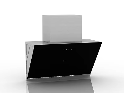 Modern Black Stainless Steel Kitchen Range Hood Appliance With Control Panel Design 3d model