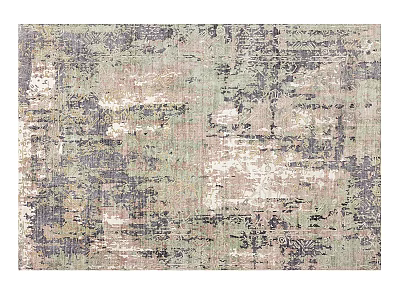 Square Area Rug With Vintage Distressed Style In Neutral Tones 3d model
