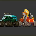 Colorful Toy Monster Trucks With Animal Shapes Including Duck And Fish For Kids