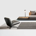 Modern Sofa With Cushions And Coffee Table Combination With Armchair Rug Floor Lamp Decor