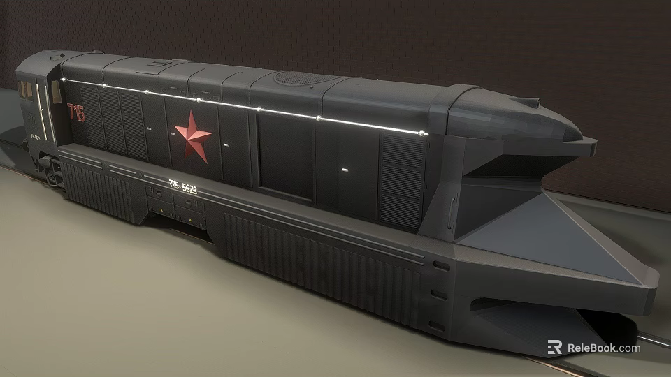 Black Military Tank Model With Red Star Emblem And TP880 Identification Number Design 3d model 