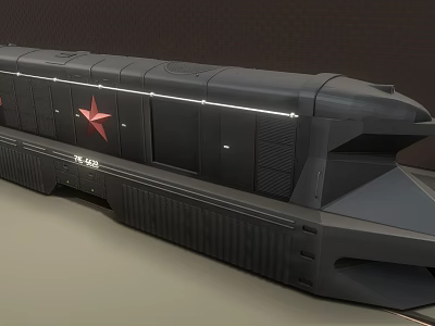 Black Military Tank Model With Red Star Emblem And TP880 Identification Number Design 3d model