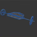 Ornamental Metal Stand With Intricate Carvings And Gear Wheels Design