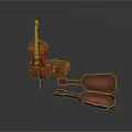Classic Wooden Violin with Open Case for Daily Life Storage and Use