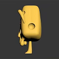 Cute Yellow Cheese Shaped Doll With Smiling Face Melted Drips And Legs