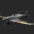 Vintage Military Fighter Aircraft With Single Wing And Classic Roundel Markings