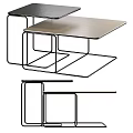 Modern Minimalist Coffee Table With Nested Metal Frame And Sleek Surface Design 3d model
