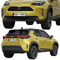 Yellow Toyota SUV Exterior Design With Front And Rear View Display Shots
