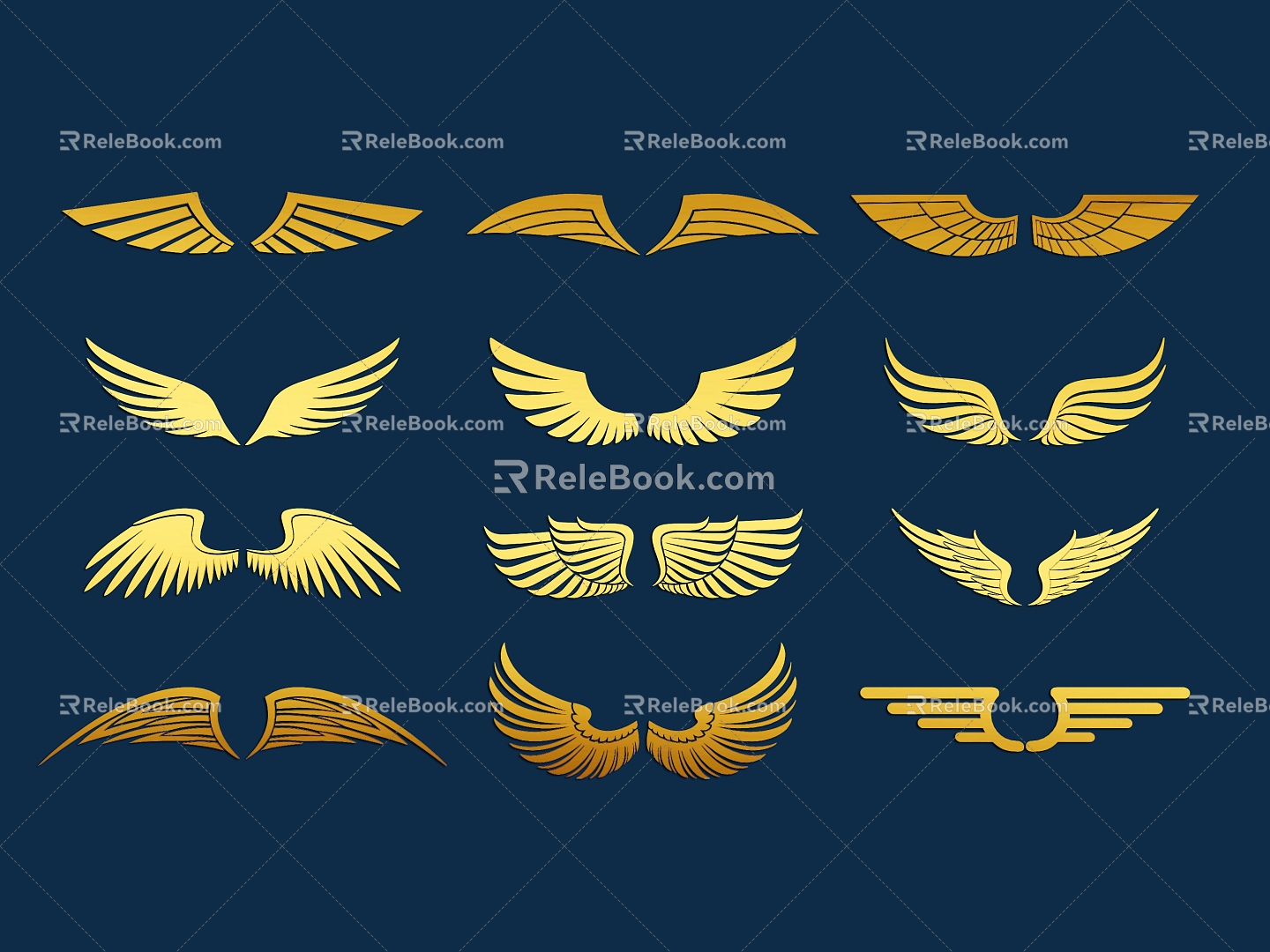 Wings all kinds of birds wings feathers angel demon feather wings flying angel wings black wings material decoration 3d model