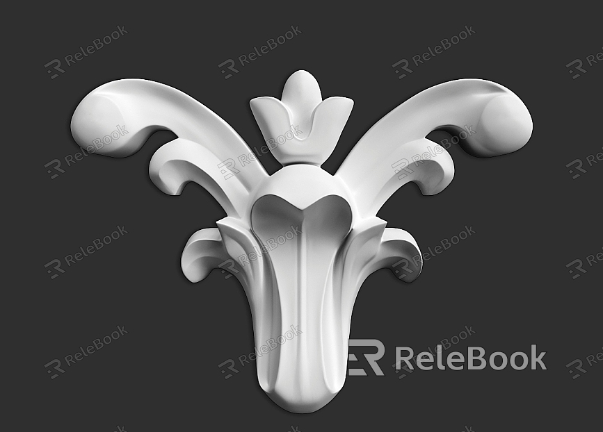 Carved pu line pendant flower small pendant flower French carved decorative corner plaster flower background wall middle flower parquet flower model