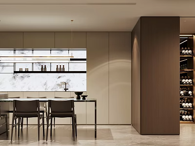 Modern Wine Cellar Interior Design With Wooden Wine Racks And Stored Bottles 3d model