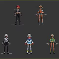 Diverse Multiple Character Designs With Various Outfits And Different Hairstyles