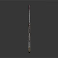 Vintage Metal Weapon With Mechanical Tubular Design Red And Silver Accents