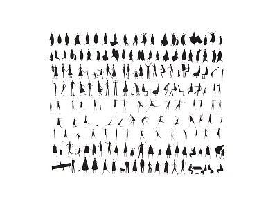 Black and white silhouette character sister island black and white villainess abstract cartoon character multiplayer scene character atmosphere villainess 3d model