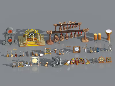 Chinese musical instruments 3d model