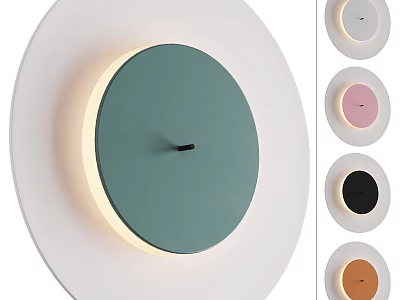 Modern Circular Wall Lamp With Colorful Panels Illuminated Edge And Various Colors 3d model