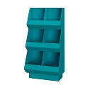 Teal Modern Multi Tier Storage Shelf with Square Compartments for Organizing Items 3d model