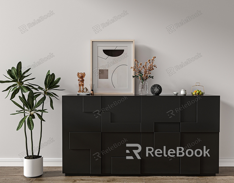 Modern Decorative Cabinet Black Decorative Cabinet model